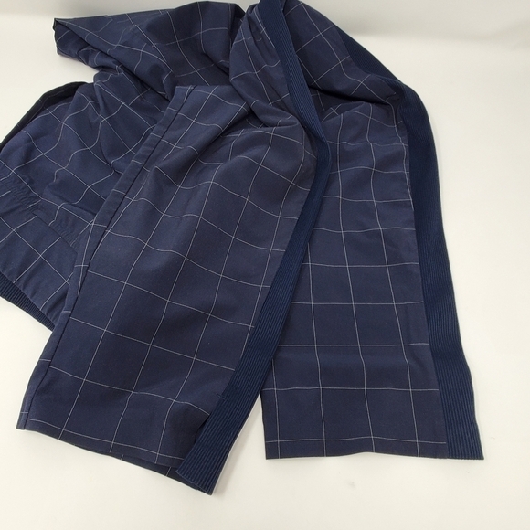 ATHLETA BROOKLYN TEXTURED ANKLE PANT NAVY BLUE WINDOW PANE PULL ON WOMEN SIZE 10 - Picture 3 of 16